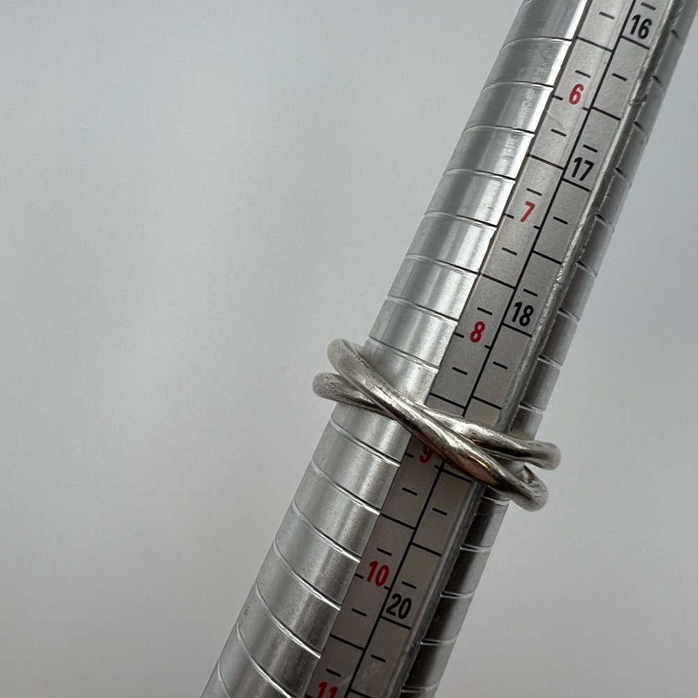 Sterling Silver Double Interlocking Rings -Size 8… - image 5